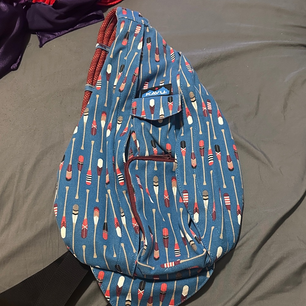 KAVU Original Rope Sling Crossbody backpack Oars and Paddles (Rare/Discontinued)